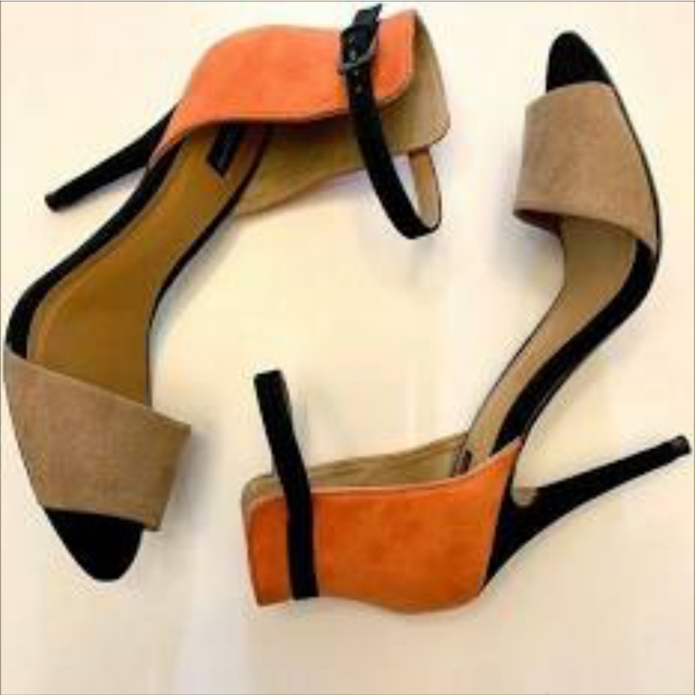 Zara collection suede heels 39 4in heels
